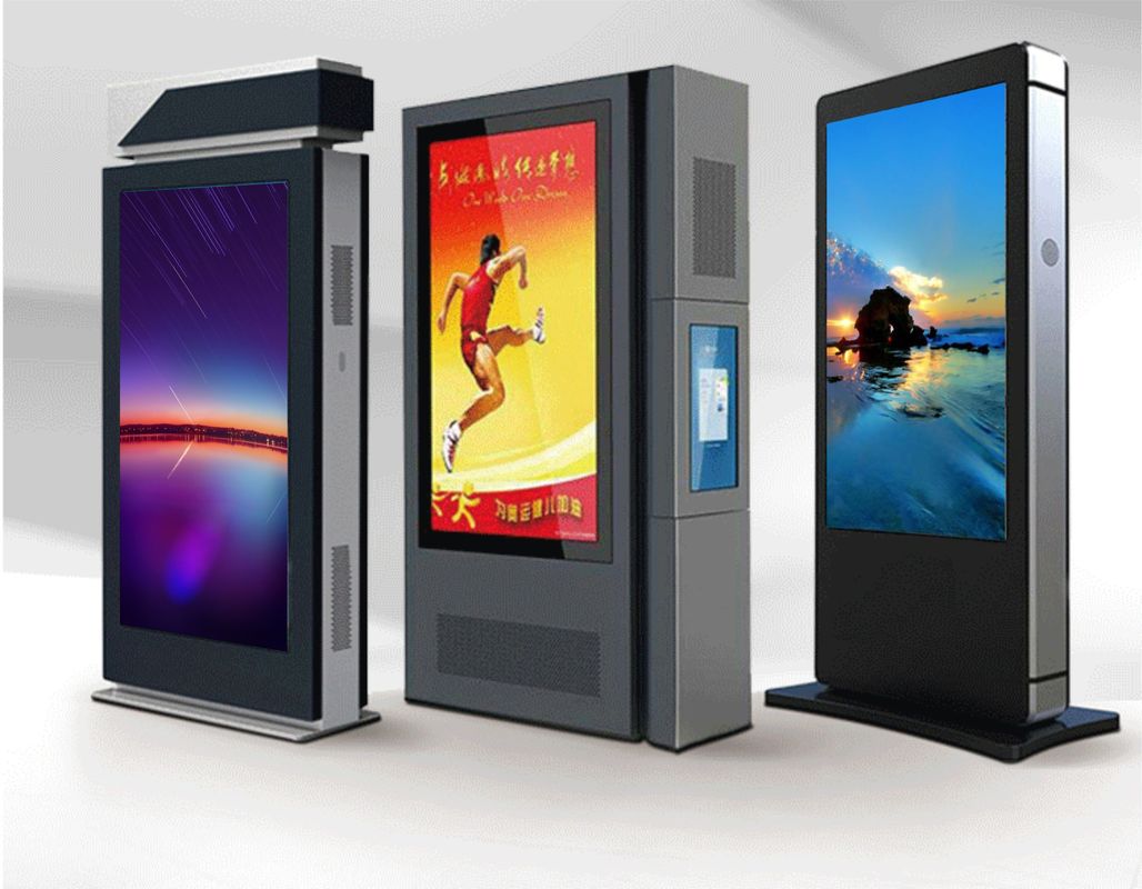 Outdoor Digital Signage LCD Advertising Display Floor Standing 8ms