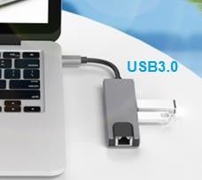 5 In 1 USB C Hub HDMI 4K RJ45 Ethernet PD Type C USB 3.0 USB 2.0