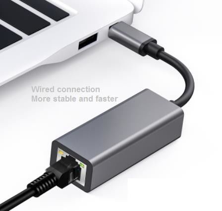 Laptop USB Type C Converter RJ45 1000Mbps Drive Free Grey / Silver